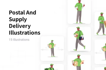 Postal And Supply Delivery Illustration Pack
