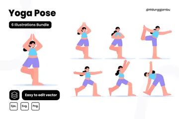 Postura de yoga Paquete de Ilustraciones