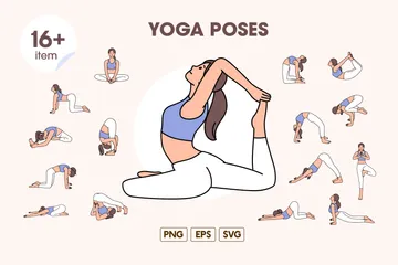 Posturas de yoga Paquete de Ilustraciones