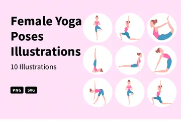 Posturas de yoga femenina Paquete de Ilustraciones