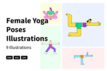 Posturas de yoga femenina Paquete de Ilustraciones