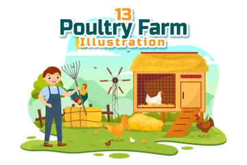 Poultry Farm Illustration Pack