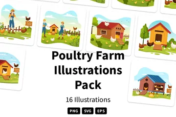 Poultry Farm Illustration Pack