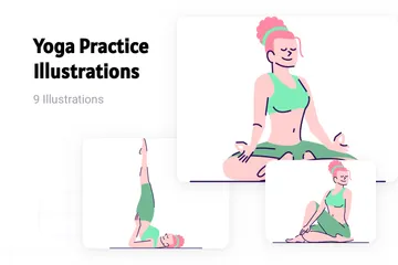 Práctica de yoga Paquete de Ilustraciones