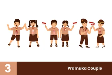 Pramuka Couple Illustration Pack