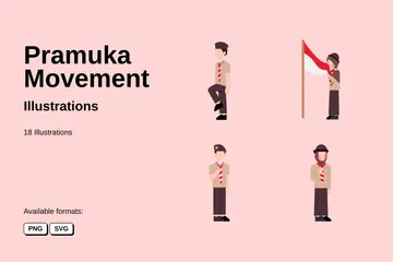 Pramuka Movement Illustration Pack
