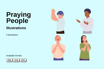 Praying People Illustration Pack