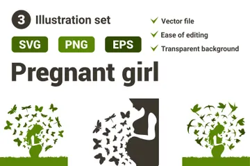 Pregnant Girl Illustration Pack