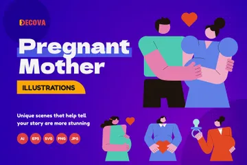 Pregnant Mother Illustration Pack