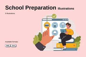 Preparación Escolar Paquete de Ilustraciones