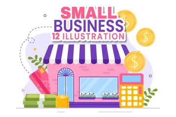 Préstamo para pequeñas empresas Paquete de Ilustraciones