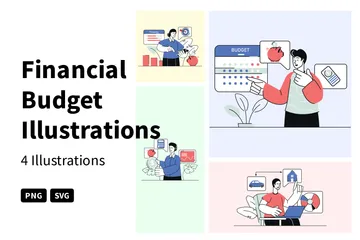 Presupuesto financiero Paquete de Ilustraciones