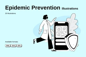 Prevenção contra a epidemia Pacote de Ilustrações