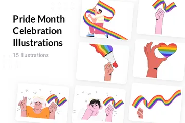 Feier zum Pride Month Illustrationspack