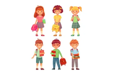 Primary School Kids Illustration Pack
