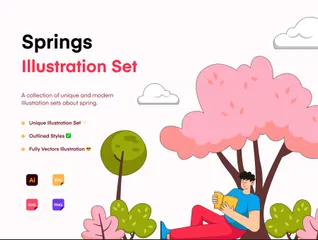 Printemps Pack d'Illustrations