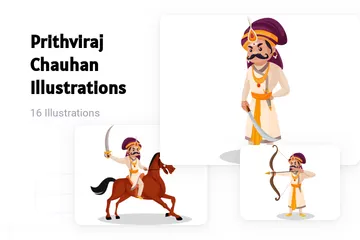 Prithviraj Chauhan Illustration Pack