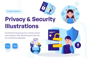 Privatsphäre & Sicherheit Illustrationspack