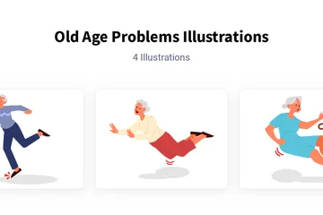 Problemas da velhice Pacote de Ilustrações