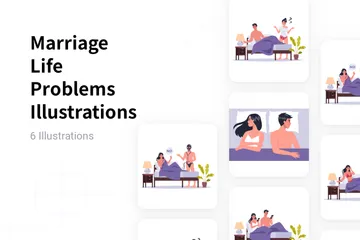 Problemas da vida conjugal Pacote de Ilustrações