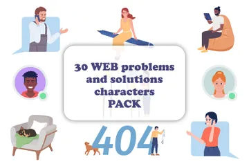 Problemas y soluciones WEB Paquete de Ilustraciones