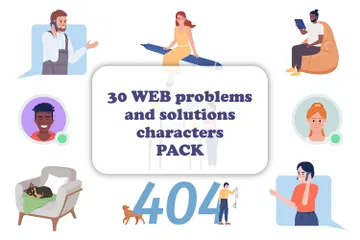 Problèmes et solutions WEB Illustration Pack