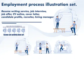 Proceso de Empleo Paquete de Ilustraciones