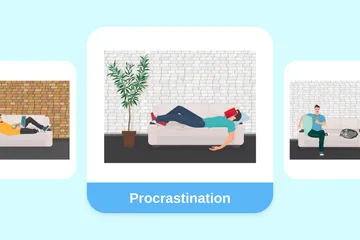 Procrastination Illustration Pack