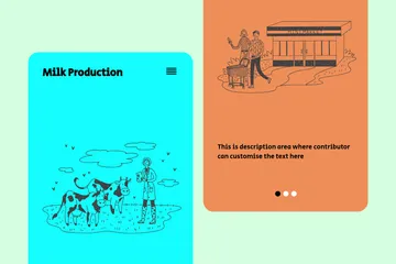 Production de lait Pack d'Illustrations