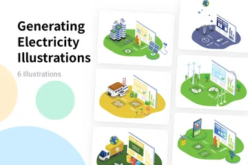 Générer de l'électricité Pack d'Illustrations
