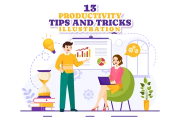 Productivity Tips And Trick Illustration Pack