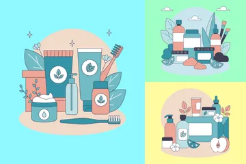 Produits de soins de la peau Pack d'Illustrations