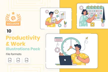 Produktivität und Arbeit Illustrationspack