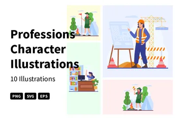 Carácter de profesiones Paquete de Ilustraciones