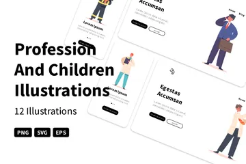 Profession et enfants Pack d'Illustrations