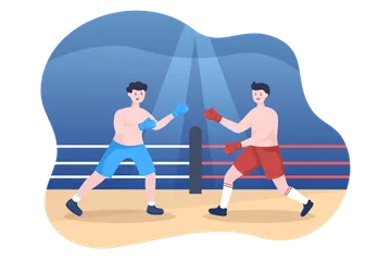 Professional Boxing Cartoon Illustration Illustration Pack
