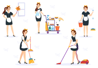 Professional Maid Illustration Pack