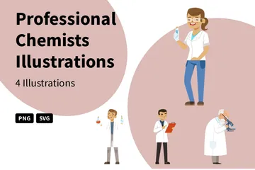 Professionelle Chemiker Illustrationspack