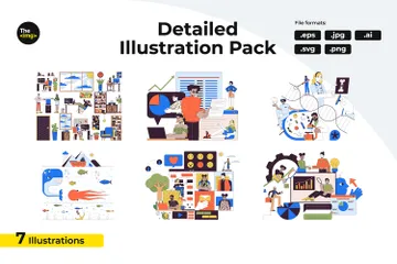 Professionelle Dienstleistungen und Tiefsee Illustrationspack