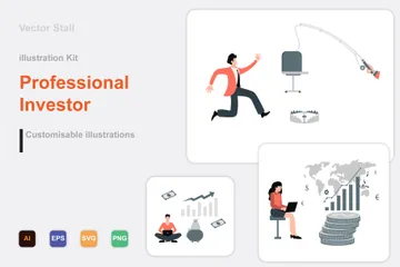 Professioneller Investor Illustrationspack