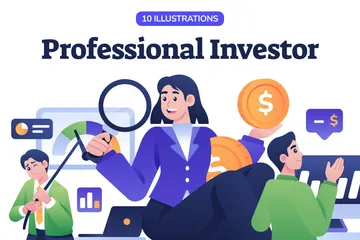 Professioneller Investor Illustrationspack