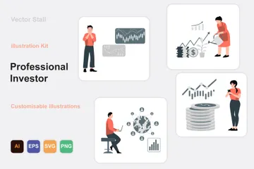 Professioneller Investor Illustrationspack