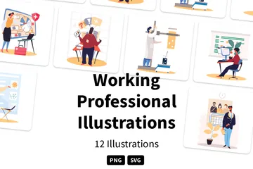 Professionnel en activité Pack d'Illustrations