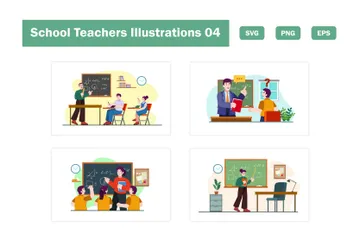 Professores de escola Illustration Pack