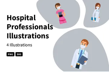 Profissionais Hospitalares Pacote de Ilustrações