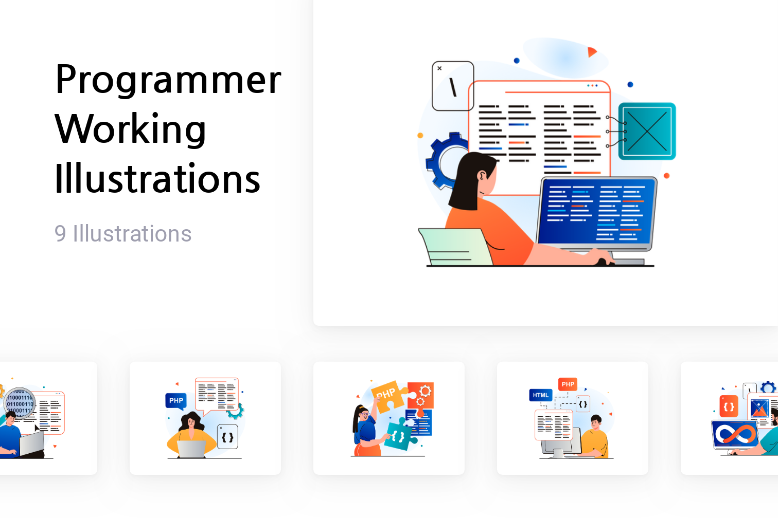 Programmer Working Illustration Pack - 9 Free Download People ...