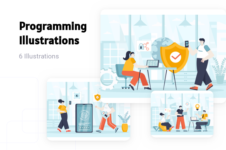 Programming Illustration Pack - 6 Free Download Design & Development ...
