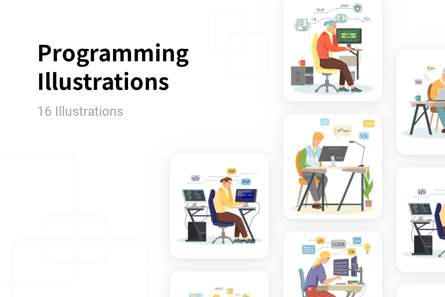 Premium Programming Illustration pack from Business Illustrations