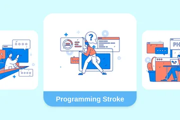 Programming Stroke Illustration Pack