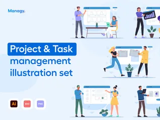 Project And Task Management Illustration Pack